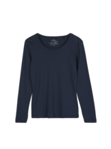 Langarmshirt aus Bio-Baumwolle, mitternachtsblau