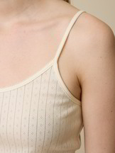 Spaghettitop aus Bio Wolle, natur