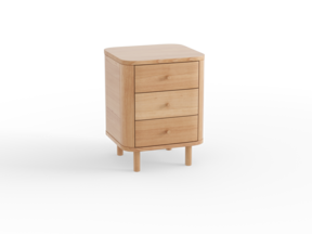 Bettkästchen Tonda, 3 Laden, Buche