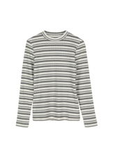 Langarmshirt aus Bio Baumwolle, schwarz/offwhite ringel rippe