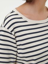 Kurzarmshirt aus Bio-Baumwolle, 55 navy/offwhite ringel