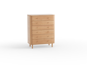 Schrank Tonda 6 Laden, B 80,2 x T 44,3 x H 101,4 cm, Buche