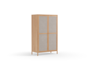  Kleiderschrank Tenso 2-türig, Wollstoff Tano Natur, Buche