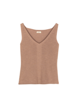 Stricktop aus Bio-Baumwolle, caramel melange