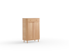 Schrank Tonda 2-türig mit 1 Lade, Holz, Buche