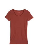 Kurzarmshirt aus Bio Wolle, cranberry