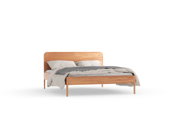 Bett Tenso mit Holzbetthaupt, Kernbuche