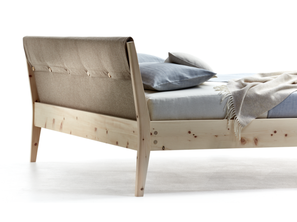 Housse für Kopfhaupt Bett Almeno, Wollstoff Stavang Haselnuss