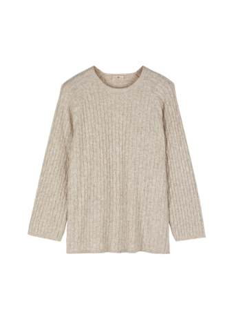 Pullover aus Bio-Baumwolle und Wolle, sand melange