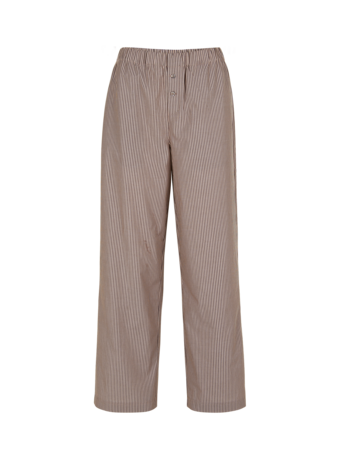 Lange Schlafhose, rose/mokka streif