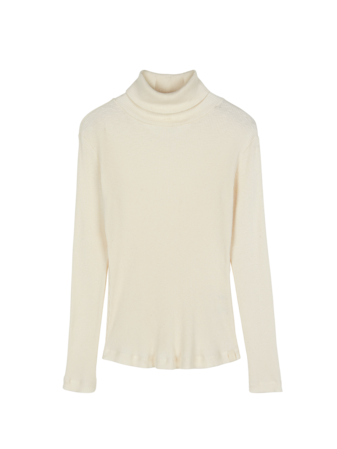 Rollkragenshirt aus Bio Baumwolle, natur