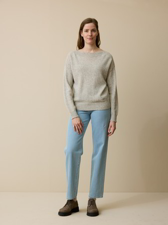 Pullover aus Alpakawolle, grau melange