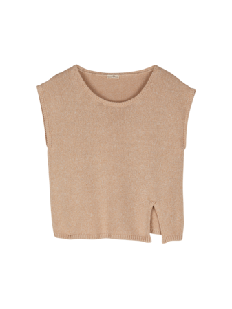 Pullover aus Bio-Baumwolle und Leinen, natur mouliné
