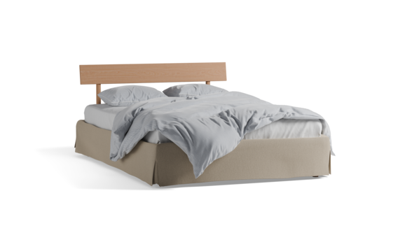 Bett Jukai Pur mit Betthaupt und Bettrahmenhousse
