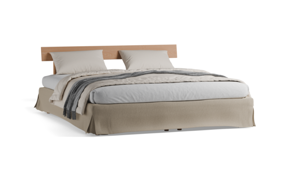 Bett Jukai Pur mit Betthaupt und Bettrahmenhousse inkl. integriertem Lattenrost