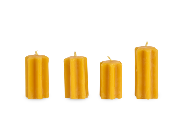 4er-Set Adventkranzkerzen aus Bienenwachs, Sternenform 4er-Set Adventkranzkerzen aus Bienenwachs, Sternenform