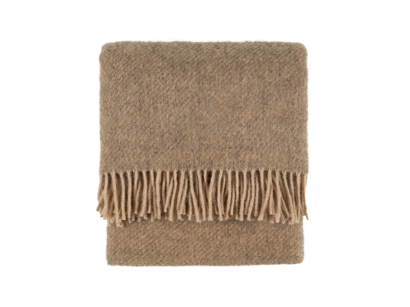 Wohndecke Mats beige Schurwolle