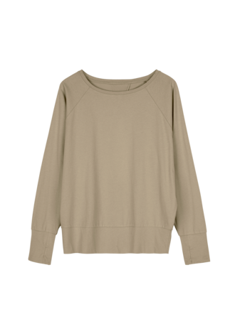 Langarmshirt aus Bio Baumwolle, light khaki