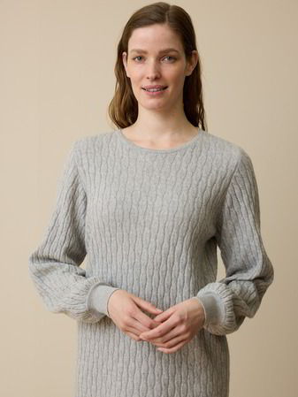 Strickkleid aus Bio-Baumwolle und Wolle, grau melange