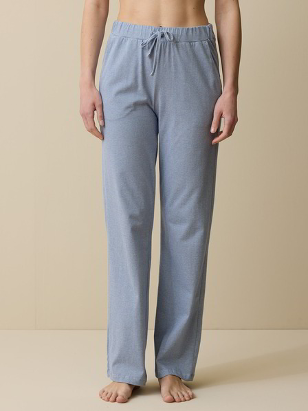 Lange Schlafhose aus Bio-Baumwolle, meerblau-weiss ringel