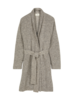 Strickmantel aus Alpakawolle und Bio-Baumwolle, strick steingrau mouliné