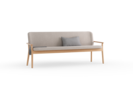 Polsterbank Kilian, 200 cm, Wollstoff Tano Natur, Buche