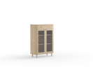 Schrank Tonda 2-türig mit 1 Lade, Glas, Esche