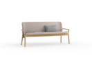Polsterbank Kilian, 180 cm, Wollstoff Tano Natur, Eiche