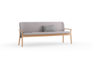 Polsterbank Kilian, 200 cm, Wollstoff Elverum Mocca, Buche