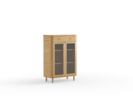 Schrank Tonda 2-türig mit 1 Lade, Glas, Eiche
