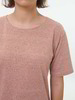 Kurzarmshirt aus Bio Leinen/Baumwolle, weiss/kastanie ringel