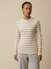 Langarmshirt aus Bio Baumwolle, camel/offwhite ringel rippe