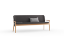 Polsterbank Kilian, 200 cm, Wollstoff Stavang Schiefer, Buche