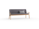 Polsterbank Kilian, 180 cm, Wollstoff Kaland Schiefer, Buche