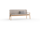 Polsterbank Kilian, 180 cm, Wollstoff Tano Natur, Buche