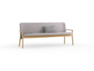 Polsterbank Kilian, 200 cm, Wollstoff Elverum Mocca, Eiche