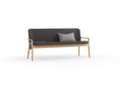 Polsterbank Kilian, 180 cm, Wollstoff Stavang Schiefer, Buche