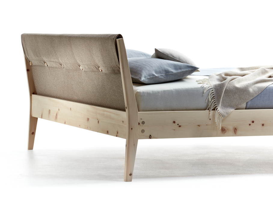 Housse für Kopfhaupt Bett Almeno, Wollstoff Stavang Haselnuss