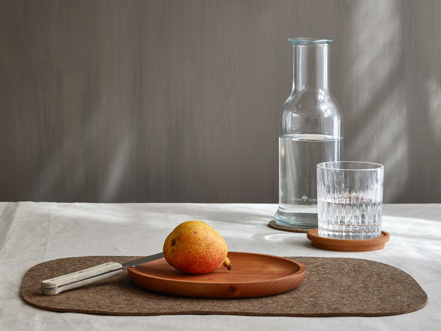 Glasuntersetzer aus Wollfilz, braun
