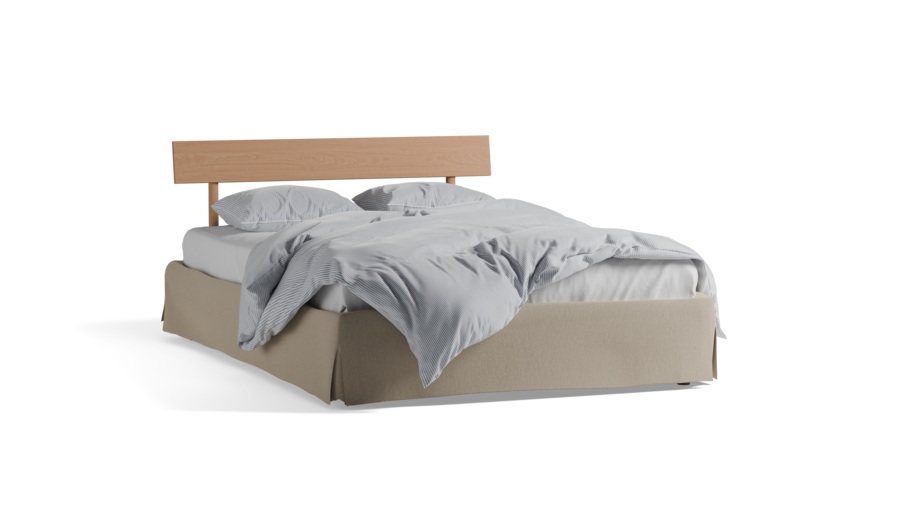 Bett Jukai Pur mit Betthaupt und Bettrahmenhousse