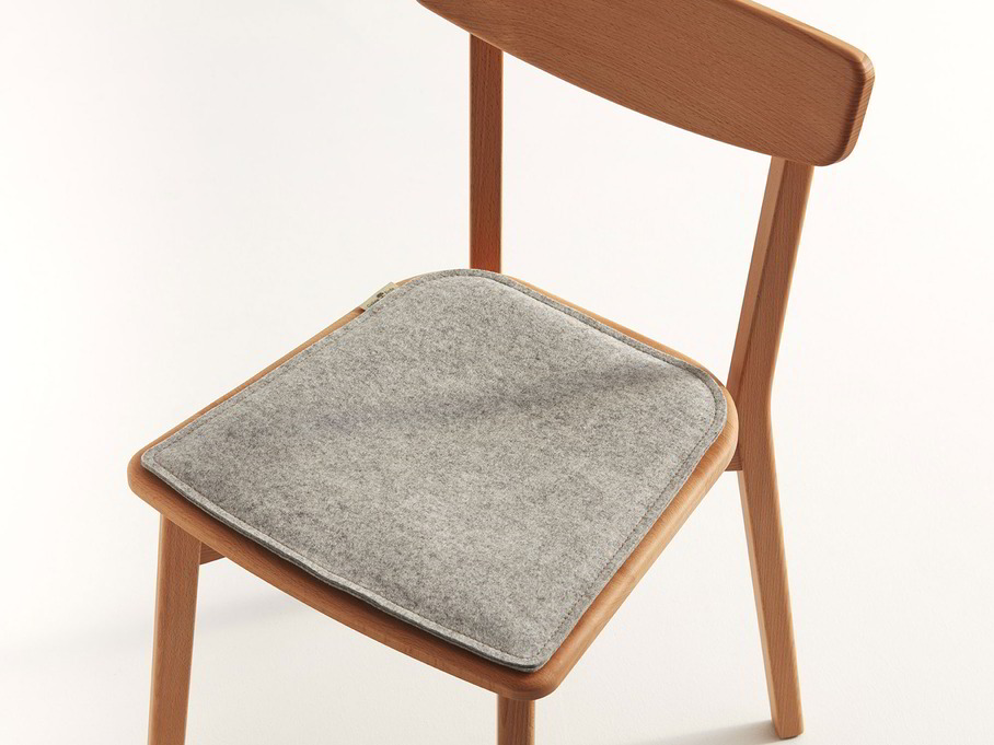Stuhlauflage für Stuhl Arne 100% SSW-Filz graumeliert, incl.  Gitterstoppmatte 30,5 x 30,5 cm | Grüne Erde