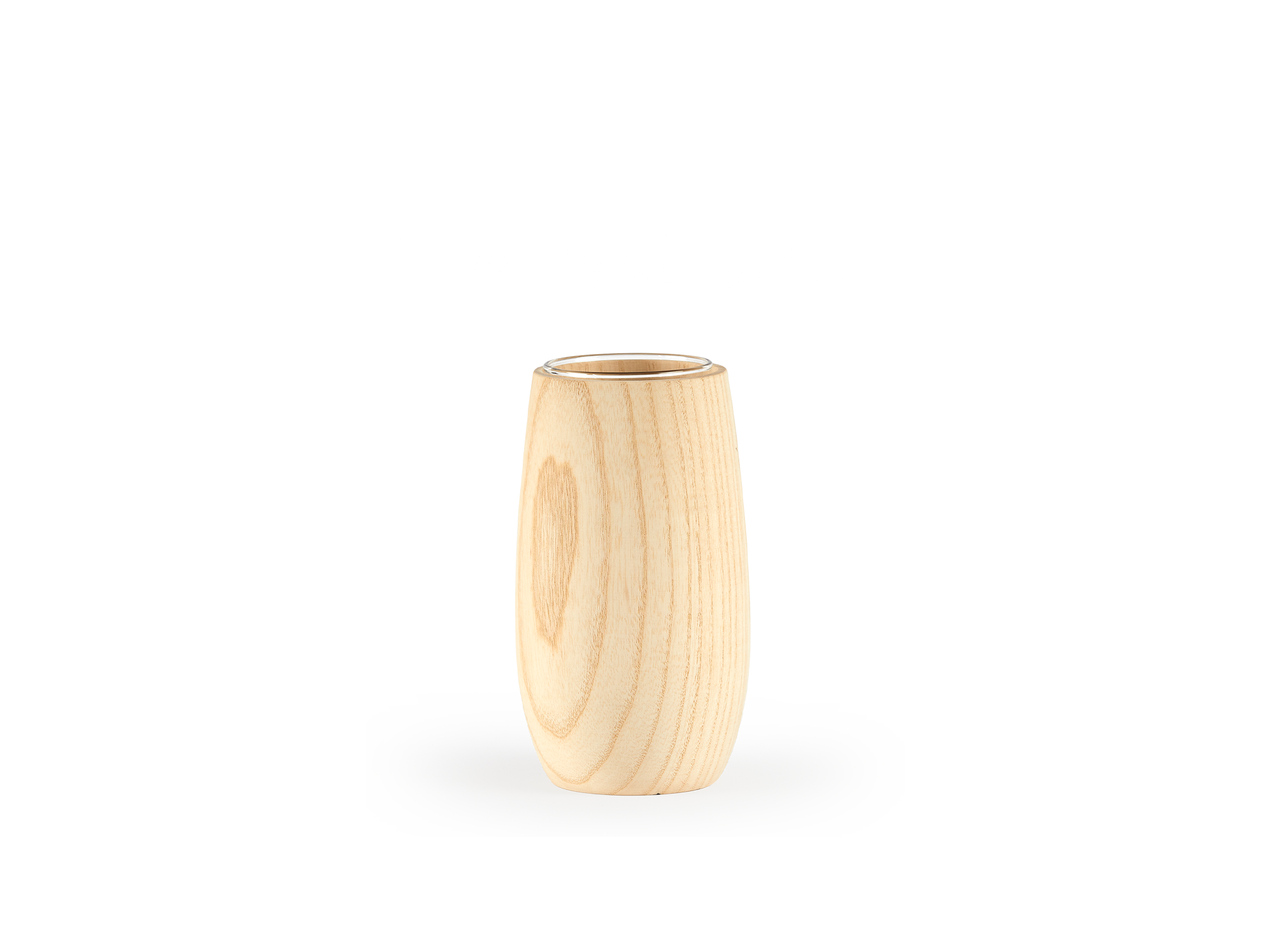 Vase aus Eschenholz, inkl. Glaseinsatz | Grüne Erde