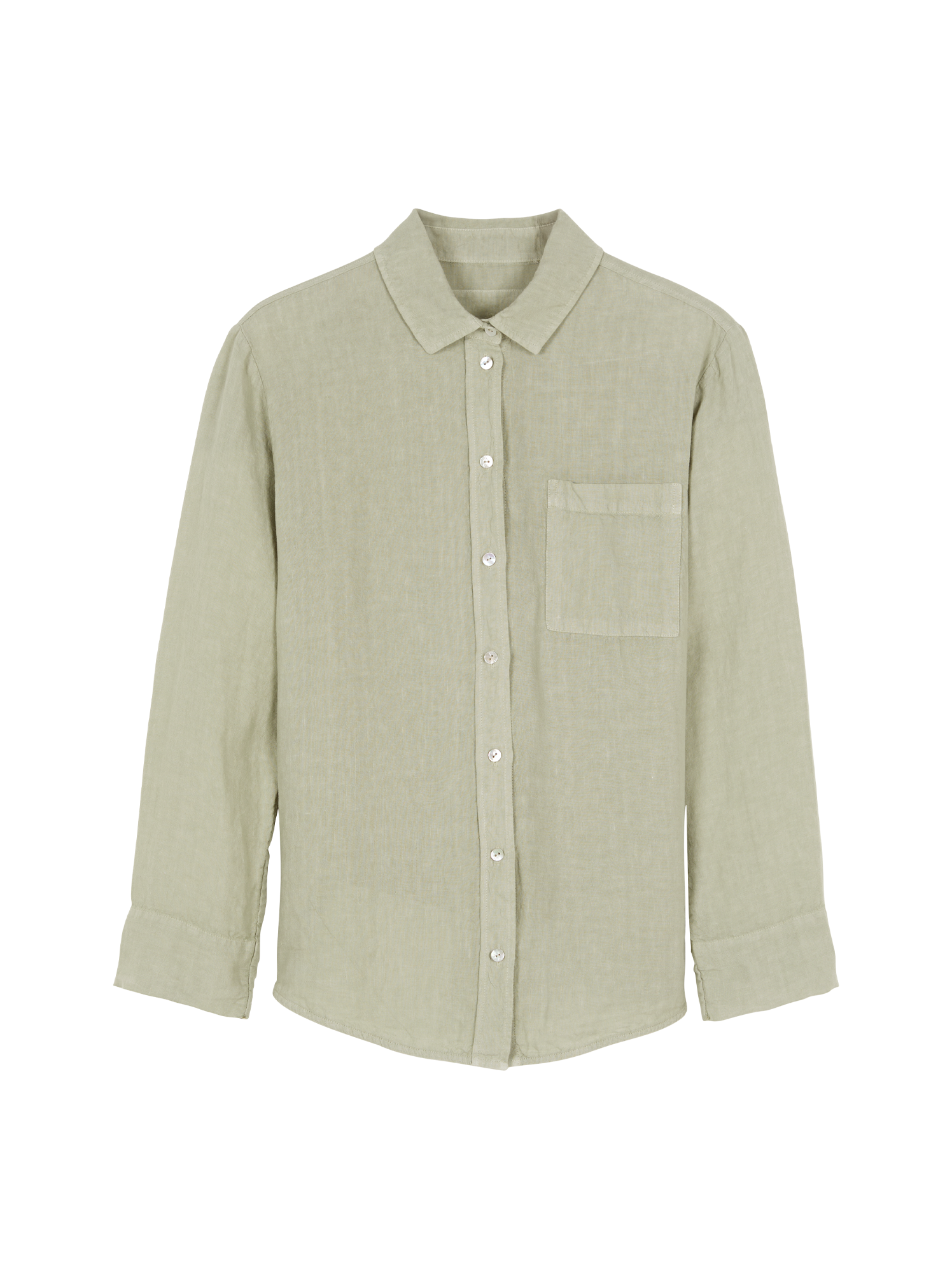 Hemdbluse aus Bio Leinen, seegras