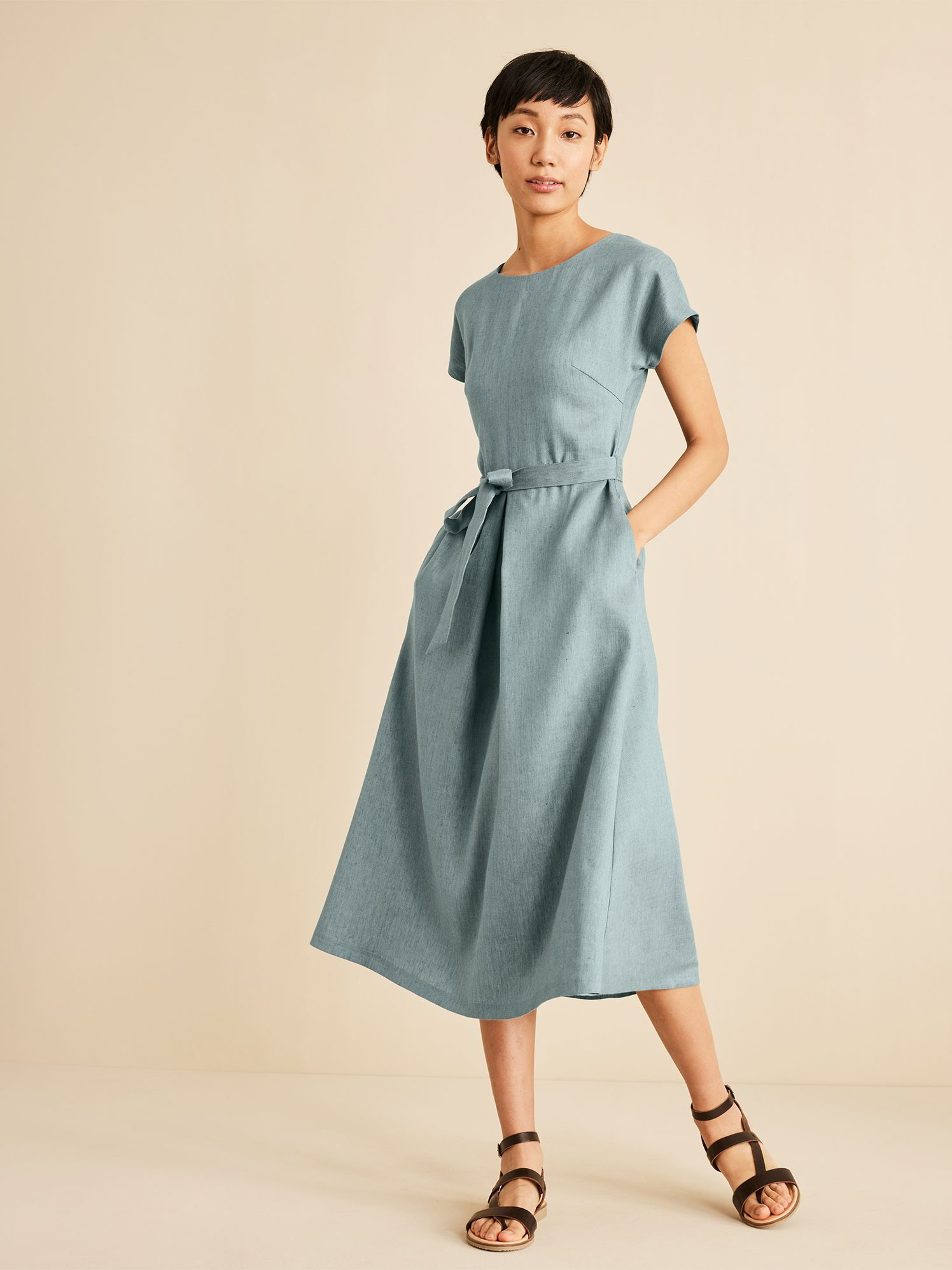 Kleid Kurzarm, Bio-Leinen-Wolle | Grüne Erde
