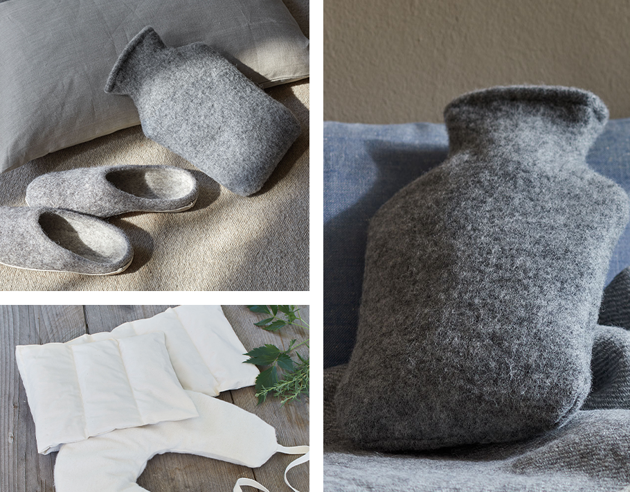 Wärmflaschenbezüge und Wärmekissen